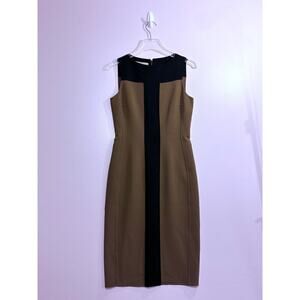 Michael Kors Collection Midi Dress in Tan & Black Size 4